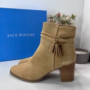 Jack Rogers Timber Tassel Suede Leather Bootie Sand 141231BT04 Women's 9.5M NWD